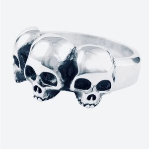 KING BABY Triple Skull Ring Sz. 10 Men’s